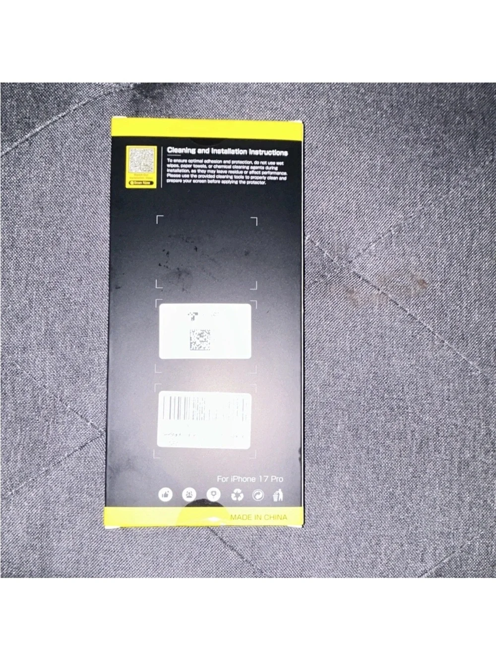 Never Break Screen Protector for iPhone 17 Pro - Black and Yellow